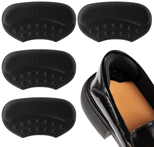 Aileem 4 PCS Anti Slip Heel Pads, Self-Adhesive Heel Cushion Inserts, Heel Grips for Half Size Too Big or Loose Shoes, Heel Protectors to Prevent Slipping Out, Rubbing and Blisters