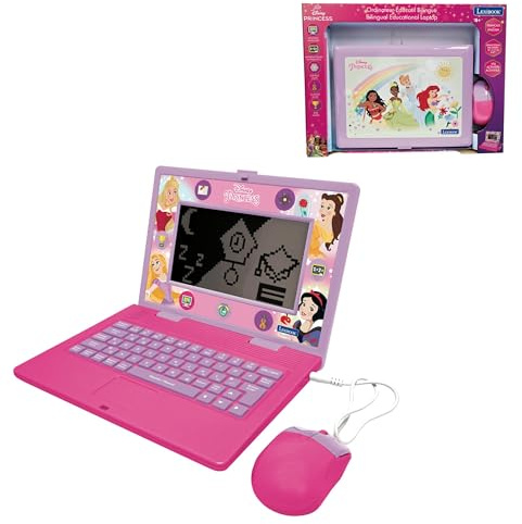 Lexibook, Disney Principesse, Computer Educativo Bilingue FR/en, Giocattolo per Bambini con 124 attività, JC598DPi1LXB