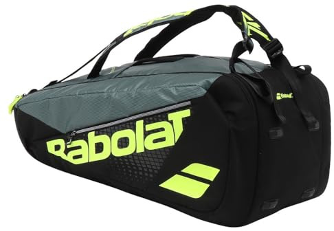 Babolat Pure Aero RH x12 - Borsa da tennis (grigio metallizzato/nero/giallo fluo)
