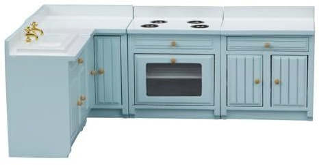 Fahoujs Realistic 1/12 Scale Miniature Kitchen Cabinet for Dollhouses with Openable Doors and Removable Oven Dollhouses Decors DollHouses Accessories