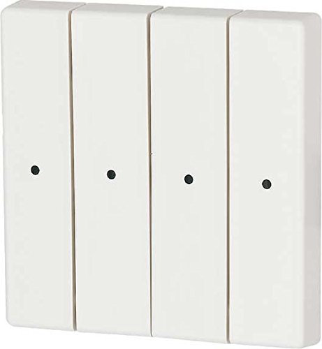 Eaton xcomfort Radio Interrupteur à bascule, 4 voies LED neutre, 55 x 55 mm Blanc mat, cwiz de 04/01 LED (126062)