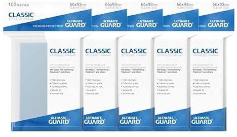 Ultimate Guard Card Sleeve, 500 Vinyl Protective Cases, Clear, Trading Card Sleeves for Magic the Gathering, Pokemon and World of Warcraft, 500 Pieces