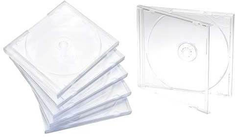 Maxtek 10.4 mm Standard Single Clear CD Jewel Case with Assembled Clear Tray, 25 Pack