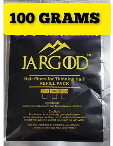 100 Gram Hair Building Fibers - Refill Your Existing Fiber Bottle - Hair Filler Fibers - Hair Loss Concealer For Thinning Hair by JARGOD (Dark Brown)