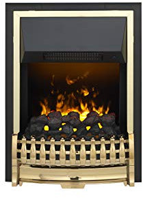 Dimplex Atherton Optimyst Water Vapour Inset Electric Fire, Real Flame Effect, Brass Fireplace, Coal Fuel Bed, 1000W/2000W Fan Heater, Energy Efficient Flame Only, Thermostatic, Remote Control