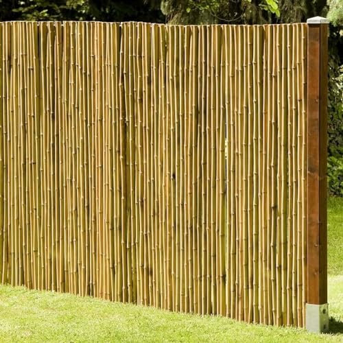 DE-COmmerce Stabiler Bambus Zaun Sichtschutz DELUXE, oben geschlossen, Rollzaun, Gartenzaun, Sichtschutzzaun für Garten, Terrasse, Balkon (HxB) 150 x 180 cm