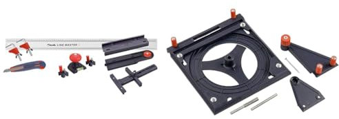 kwb LINE MASTER Präzisionslineal– 800-mm Länge, Universal-Führungsschiene, 10-teilig & LINE MASTER Führungsschiene für Oberfräse, Universal-Schiene für Oberfräsen, inkl. Zentrierdorn