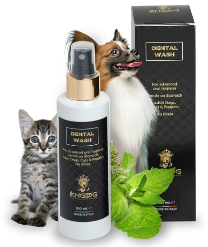 KINGDOG - Dentifricio Spray per Cani e Gatti Antitartaro 100ml - Spray per Pulizia Denti Cane per Alito Fresco - Dentifricio per Cani Made In Italy
