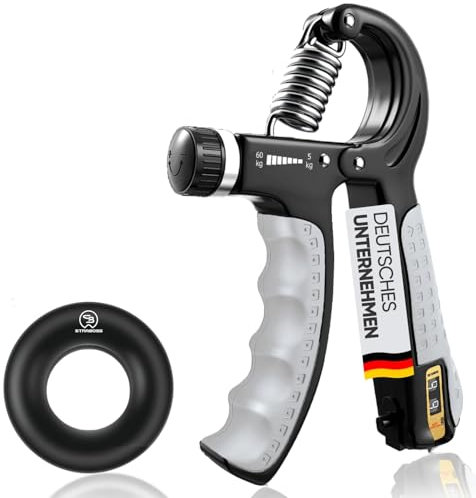 STRABOZZ Handtrainer Fingertrainer, Griffkraft Trainer Set, Verstellbarer Unterarmtrainer, Finger Trainer, Unterarm Trainingsgerät, Grip Trainer, Fitness Hand Training, Krafttraining