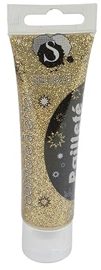 Homéa, Peinture Acrylique en Tube Effet Paillete 60Ml Or, 15 x 4,7 x 2,7