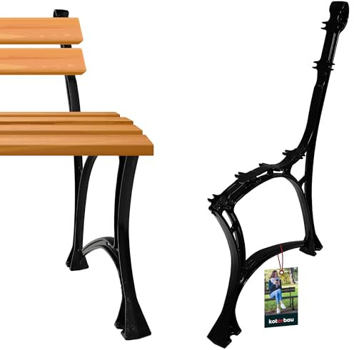 KOTARBAU® Bankfuß Schwarz 740x510 mm Aluminium Bankgestell Metall Gartenbank Metall Bankkufen Bankbeine Bank Kufen Füsse für Bank Sitzbank Parkbank