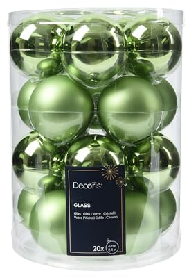 Weihnachtskugeln Glas 6cm x 20 Stück - matt & glänzend - Christbaumkugeln Weihnachtsbaumkugeln für Weihnachtsbaum zu Weihnachten - Christbaumschmuck & Weihnachtsbaumschmuck - Grüntee