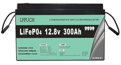 Leisure batería, Batería LiFePO4 12V 300AH, la batería de fosfato de hierro y litio reemplaza la batería de ciclo profundo AGM, adecuado para sistemas fotovoltaicos, acampada.