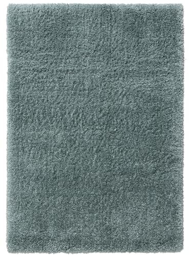 benuta Pop Hochflorteppich AVA - Türkis 80x150 cm - Kunstfaser - Rechteckig & im Style: Uni, Hygge & Cozy, Minimalistisch - Pflegeleicht für Wohnzimmer Schlafzimmer