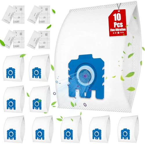 AirClean 3D Efficiency Dust Bag for Miele Hoover Bags, Replaces for Miele GN Vacuum Bags Compatible with Classic C1, Complete C3, C2, S227, S240, S270, S400, S2, S5, S8 Series Vacuum Cleaner(10p)