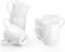 GBHOME Kaffeetassen Set mit 6 Stück (350 ml), Creme-farbene Tassen mit großem Henkel - Leichtgewicht für Latte/Cappuccino/Kakao - Spülmaschinen- und mikrowellengeeignet,GCM021WT