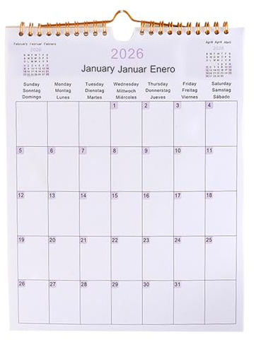 Calendrier Mural 2025-2026, Calendrier Mensuel Mural 2025, Agenda Multilingue Organiseur Design Esthétique Pour Enseignant École Planning Quotidien