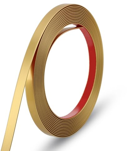 Gaahing 196.8 x 0.5 Matte Gold Molding & Wall Trim, Flexible Peel and Stick Decorative Strip for Tile, Mirror, Ceiling, Floor, Panel, Cabinet