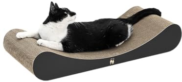 Petrebels Lily 75 - Carton à gratter pour chat - En carton très solide - 75 x 31 x 13 cm - Noir