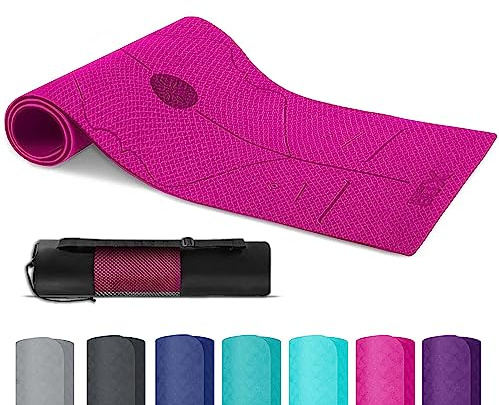XN8 TPE Yoga Mat 6mm Thick Non Slip Eco Friendly Exercise Mat for Yoga Gym Pilates Workout Exercises Pilates Aerobic Planks with Carrying Strap 183cm X 63cm X 0.6cm