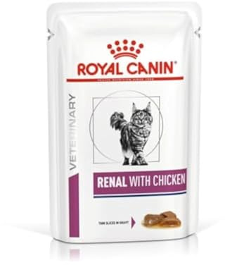 ROYAL CANIN Veterinary Health Nutrition Renal Wet Cat Food with Chicken Thin Slices in Gravy - 12 x 85g Pouches