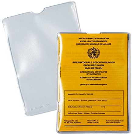 HERMA 1330 - Custodia per libretto delle vaccinazioni (95 x 135 mm, trasparente), adatta come copertina protettiva per libretto delle vaccinazioni, per adulti e bambini, 10 custodie per carte