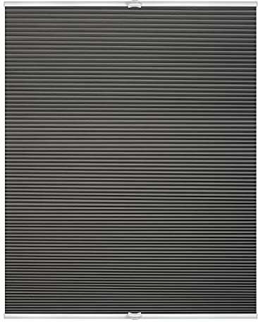 Lichtblick Thermo-Plissee Klemmfix, ohne Bohren, verspannt, Wabenplissee, Blickdicht, Hitzeschutz, Klemmträger, Energie und Heizkosten sparen Grau,85 cm x 130 cm (B x L)