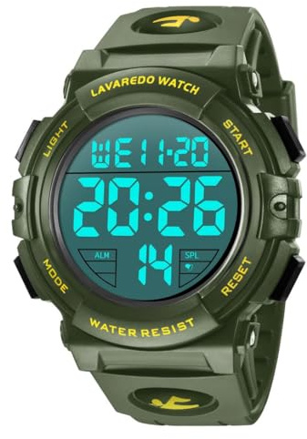 BEN NEVIS Digital herrklocka militärklockor 5ATM vattentät utomhus kronograf militärklockor för män med LED-bakbelysning/larm/datum