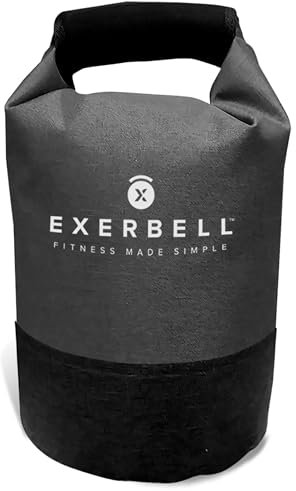 Exerbell Kettlebell verstellbar & faltbar 2-14 kg (1 x Grau) – Wasser- und Sandsack Kettelball – Adjustable Kettlebell – Sandbag Training & Gewichtssack – Strength Training Equipment