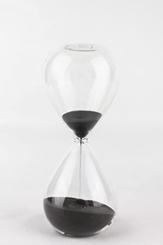 Lemonti Timeless Sanduhr aus Glas | 15 Minuten in Schwarz | auch in 10/15/30/45/60 min | als Dekoration für das Büro, Küche sowie Zeitangabe für Kinder…