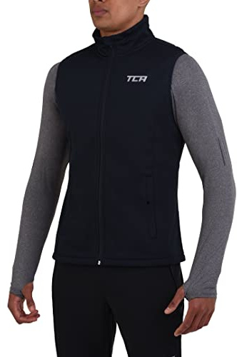 TCA Gilet da Ciclismo da Uomo Leggerissimo e Antivento, con Tasche con Zip - Blu Notte, M