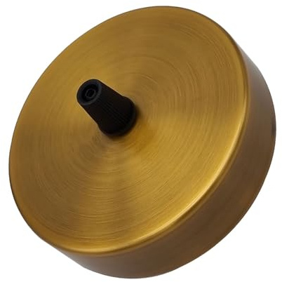 LEDSone Rosone da soffitto con morsetto e morsetto per lampada a sospensione, 100 mm, colore nero, set completo (ottone giallo)