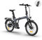 ADO E-Bike Air20Pro,klapprad e-Bike,Riemenantrieb,e Bike 20 Zoll, 2 Gang,BAFANG Bürstenloser Motor,3,5-Zoll-IPS-Display,ebike Damen/Herren Mit Batterie (Maximale Reichweite 160 KM) (Gray)