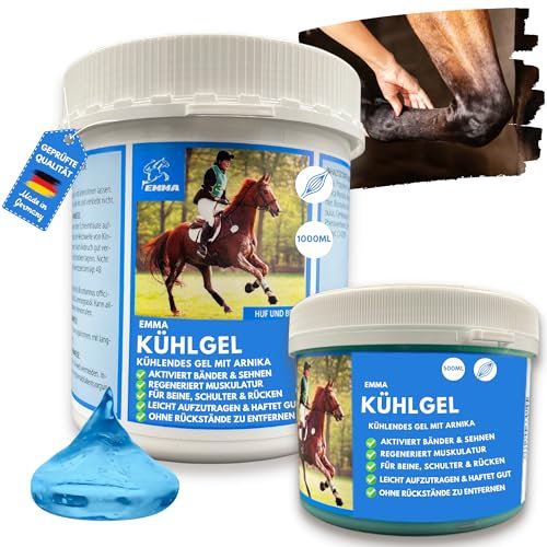 Kühlgel Pferd I Pferdesalbe Pferdebalsam kühlend 1000 + 500ml Gel mit Arnika Salbe hochkonzentriert I Kühlsalbe Pferd extra stark Sehnen Gelenke Muskeln I kühlende Salbe I Arnica Gel bei Muskelkater