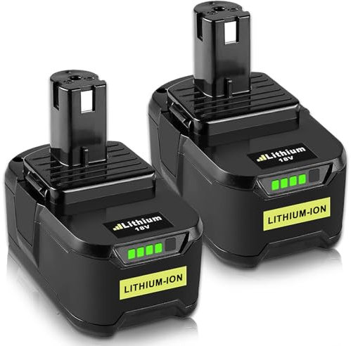 2pcs 18V 5,5Ah Remplacement pour Ryobi Batterie RB18L50 P108 RB18L40 RB18L25 RB18L15 RB18L13 P107 P122 P104 P105 P102 P103 avec Indicateur LED