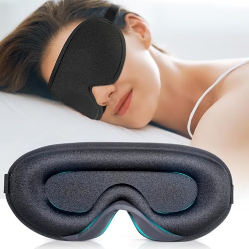 liuchanghe Masque de Nuit 100% Occultant pour Hommes & Femmes, Masque de Sommeil Zero Pression Design Ergonomique 3D, Cache Yeux pour Dormir, les Siestes, la Méditation, les Voyages (Noir)