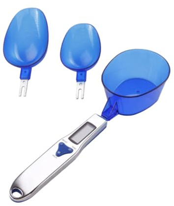 COLLBATH Báscula De Cuchara Digital Azul 300 G/0,1 g Cuchara Desmontable Para Medir Ingredientes Alimentarios Precisión Alta Portátil Cocina Horneado