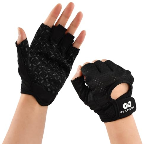 Ziyonix Guanti Palestra, Guanti da Fitness Guanti Palestra Uomo e Donna Antiscivolo Traspiranti Guanti da palestra con Imbottitura Completa Palm Grip Protezione per Cavalcare Esercizio Allenamento (L)