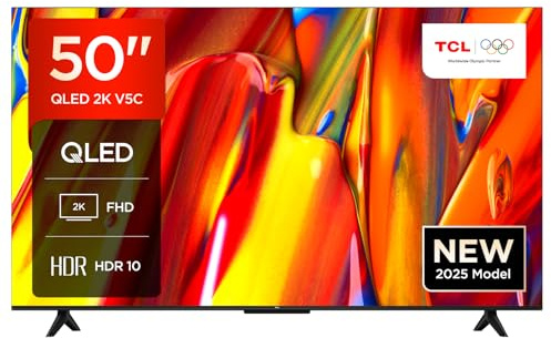 TCL 50V5C-UK 50Inch Full HD Smart QLED Direct LED TV with Android TV​ & HDR - Compatible with Google Cast & Google Home, Slim Design