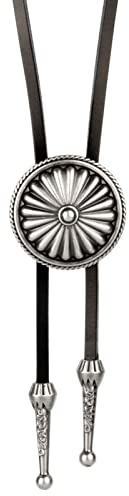 YROHGKPN Bolotie Collier Western Vintage Rond Cowboy Cuir Cravate Pull Chaîne Cuir Western Vintage, Noir , taille unique