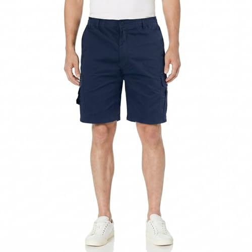 Mens Cargo Shorts Plain Combat Casual Summer Beach Poly Cotton Elasticated Waist Lightweight Short Pants 6 Pockets Big Sizes