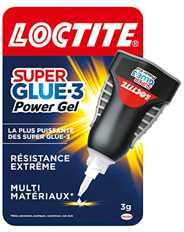 LOCTITE Colles Cyanoacrylates SUPERGLUE-3 Power Gel Control 3g Blister Carton 12uc