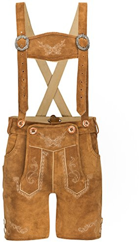 Pantaloni di Pelle per Bambini Wiesnspatz Pantaloni di Pelle Tradizionali Wiesnspatz Ragazzi e Ragazze Pantaloni Tradizionali Schöneberger Pantaloncini Corti (152, Marrone Chiaro)