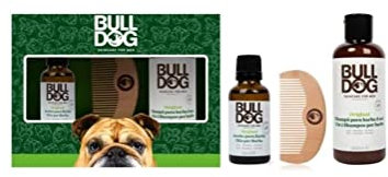 Bulldog Skincare for Men Bartpflegeset mit Bartöl, 2-in-1-Bartshampoo + Spülung und Kamm