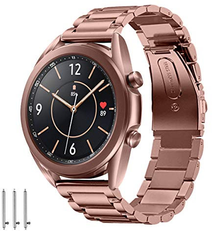 Aimtel Pulsera compatible con Samsung Galaxy Watch 3 41mm, acero inoxidable y metal,accesorio compatible para Samsung Galaxy Watch 3 41mm/Galaxy Watch 42mm/Active 2/Active