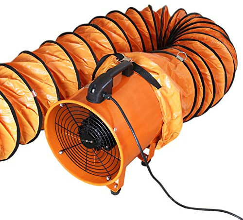 Dust Extractor Ventilation Fan 300mm Portable 12m Duct Hose Workshop Fume Air Blower Industrial PVC Ducting Ventilator