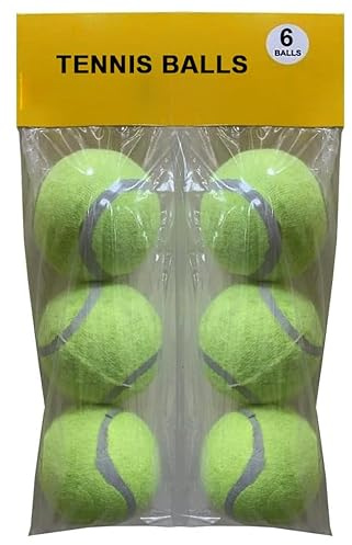 Best House 6 PCS Tennis Ball Soft Rubber play and Training Tennis Balls, Beginner Practice Ball, Dog Training Playing Exercise Balls, Tennis Balls for Dogs, Puppies, and Sports (Pack of 6)