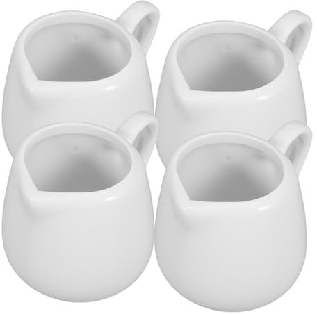 Operitacx Mini-Kaffeemilchkännchen, 4 Stück, 50 ml, Keramik, Milchkännchen, Saucen, Becher mit Griff, Milchkännchenspender