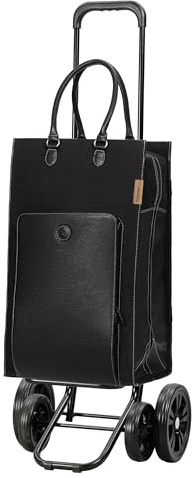 ANDERSEN Quattro Shopper Charu - Carro de la compra (49 L, piel sostenible, altura ajustable, ruedas silenciosas, multifuncional, ruedas desmontables)
