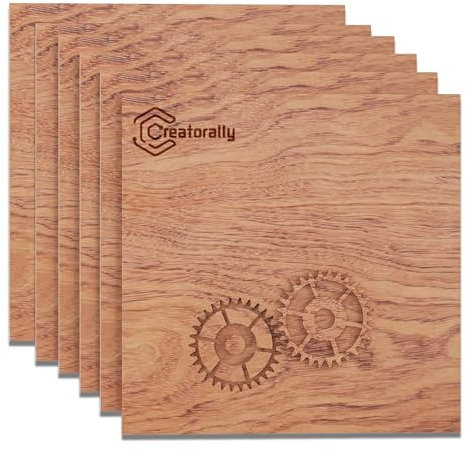 Creatorally Compensato 3mm, Legno Fai Da Te per Laser 30x30 cm, Compensati Palissandro 6 Pezzi Pannelli Impiallacciatura Legnoso Tavole per Incisione Taglio Artigianato Non Finito Grezzo